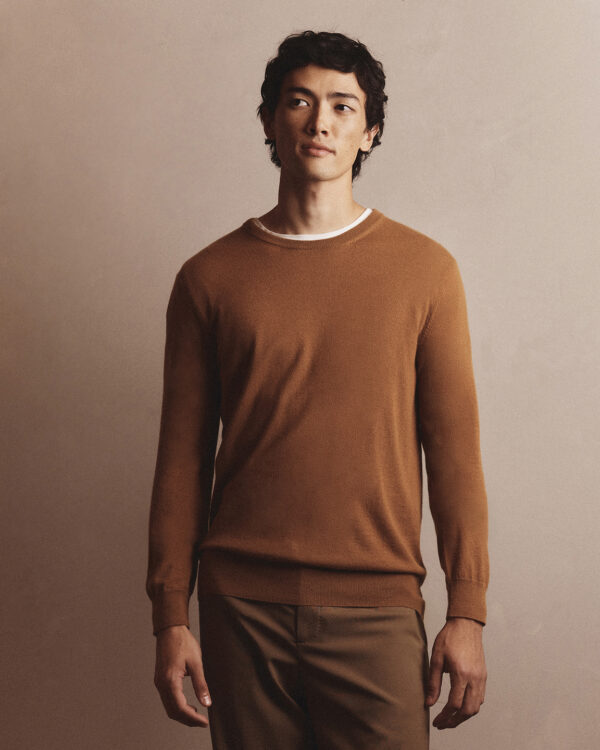 100% vicuña crewneck sweater