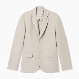 two button jacket in linen and viscose