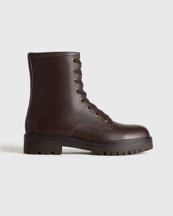 italian leather lace up combat boot