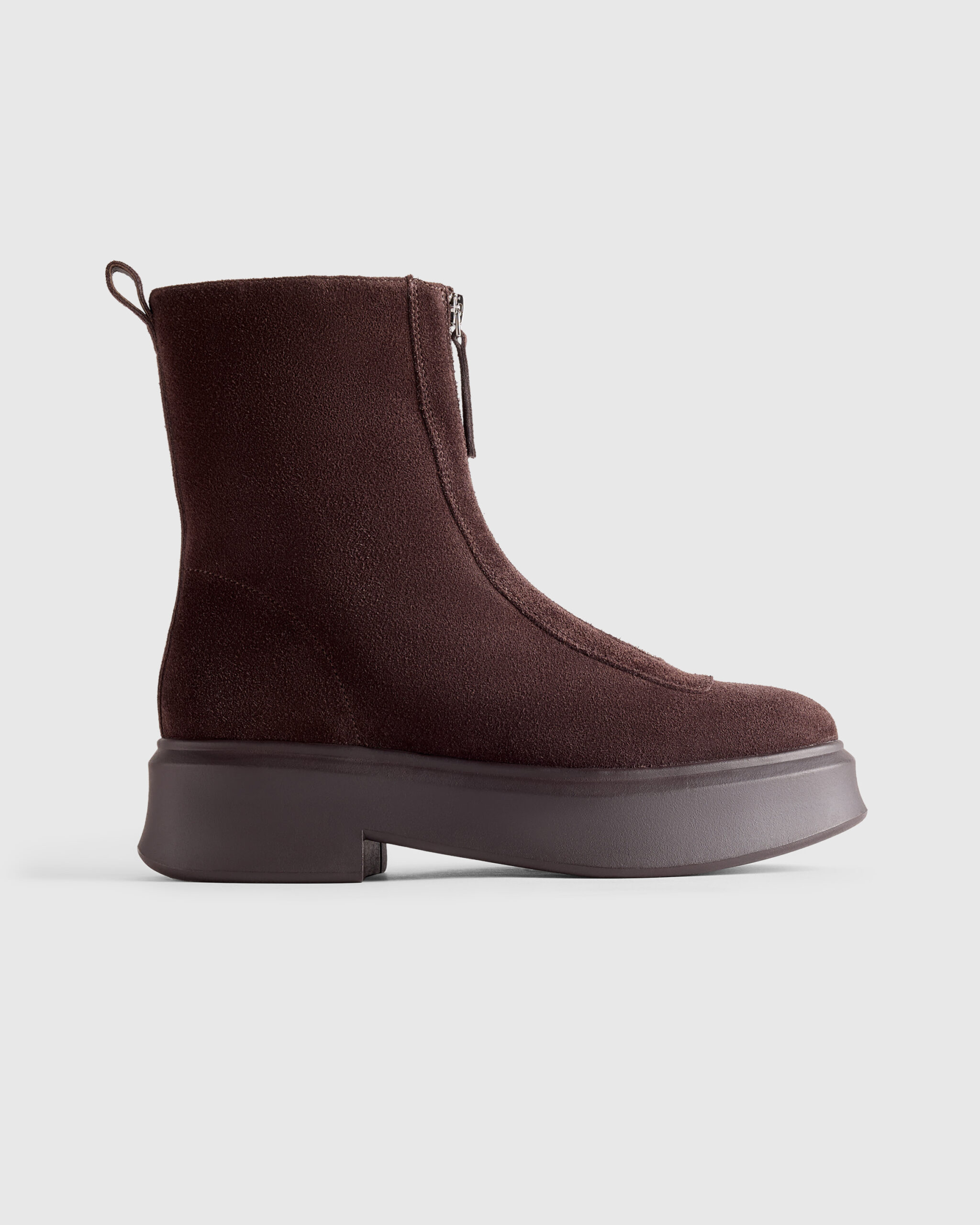 italian leather zip front lug sole boot italian leather zip front lug sole boot