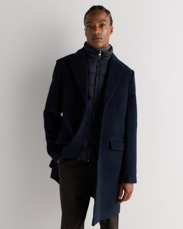 convertible wool cashmere overcoat