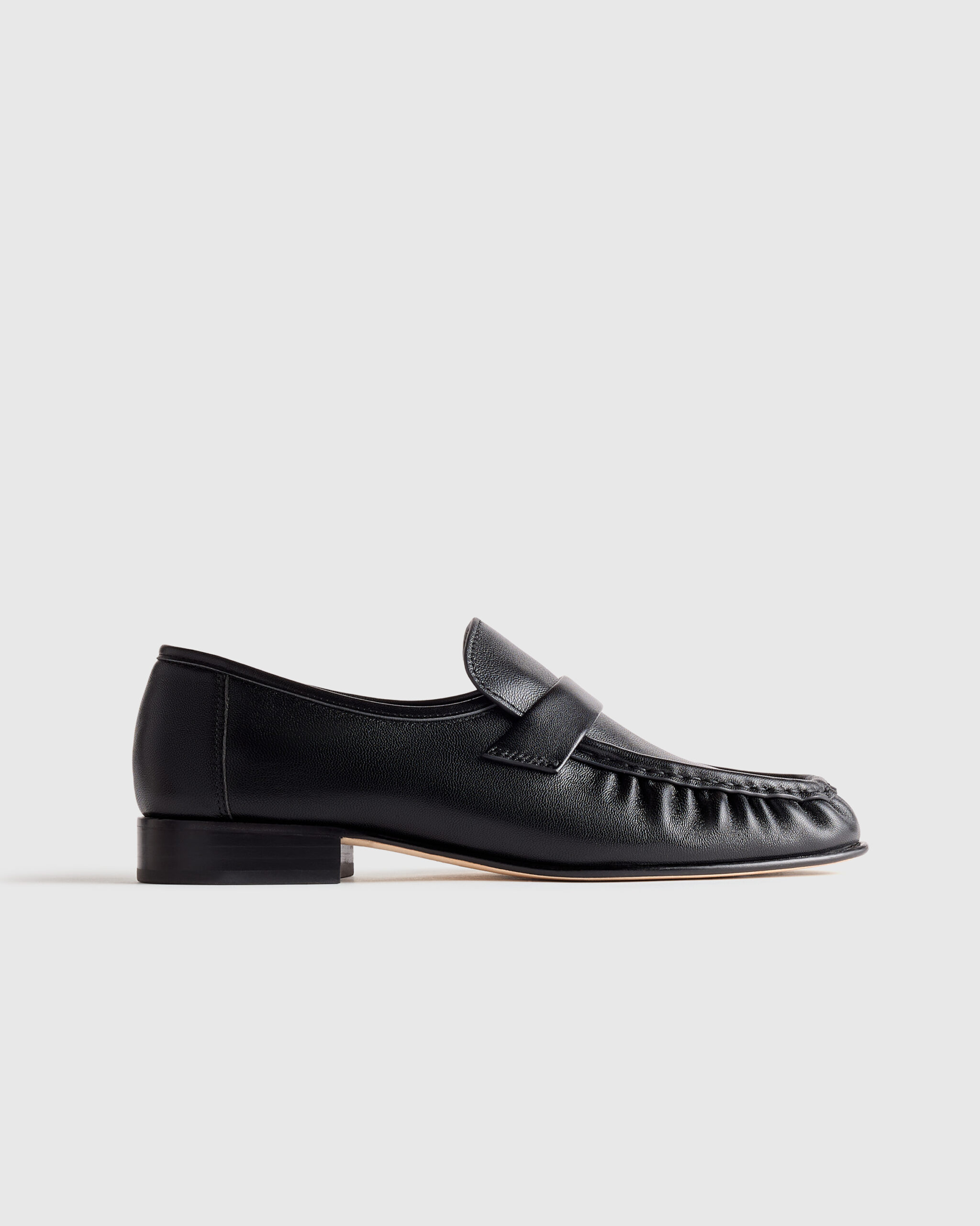 italian leather ruched loafer italian leather ruched loafer
