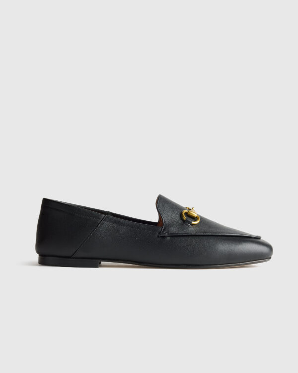 italian leather collapsible heel horsebit loafer