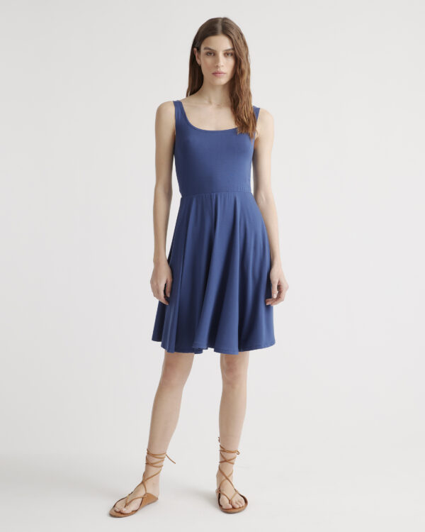 tencel jersey fit & flare mini dress