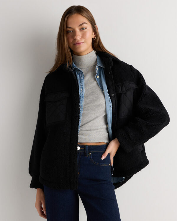 sherpa oversized shirt jacket