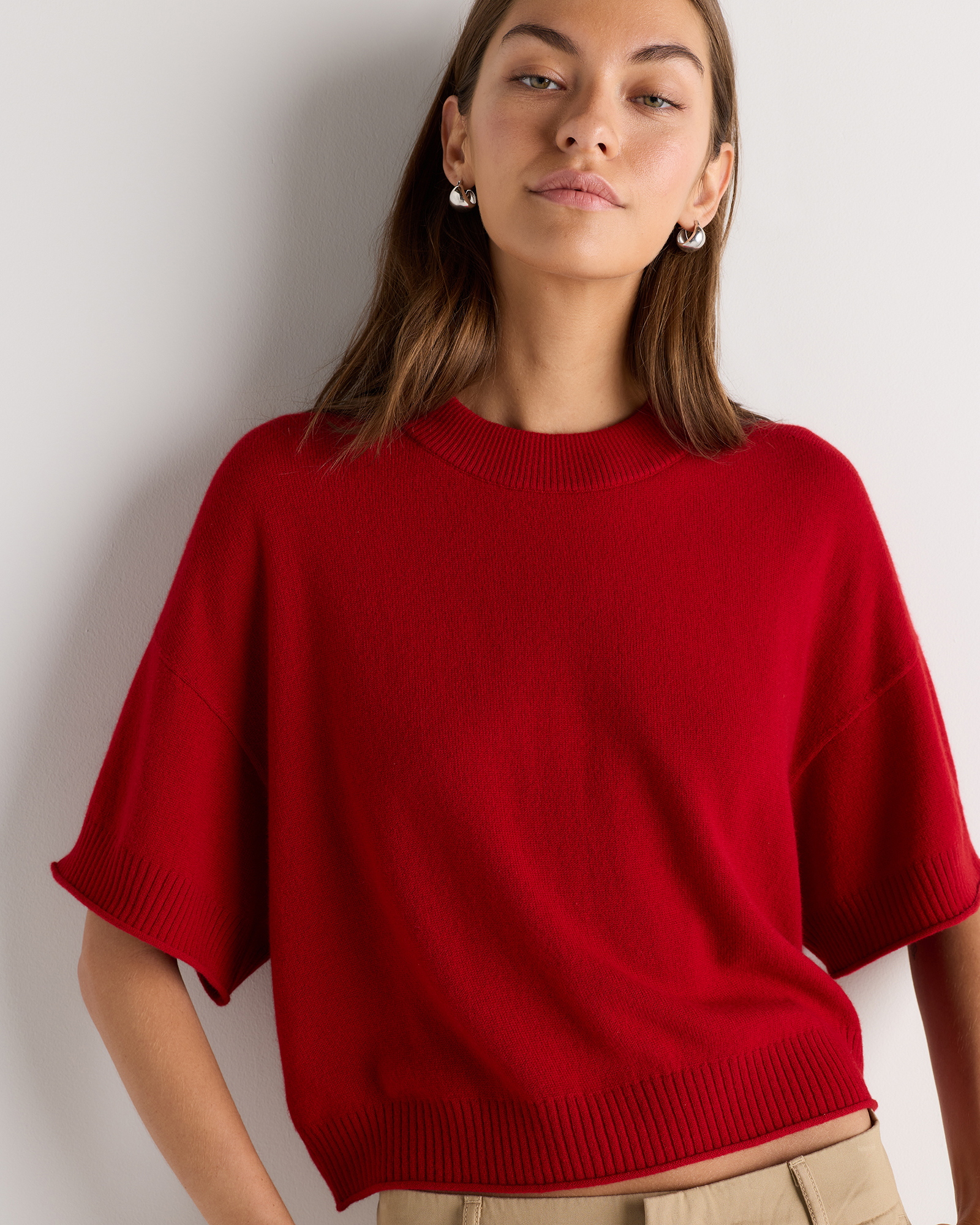 mongolian cashmere cropped oversized tee mongolian cashmere cropped oversized tee