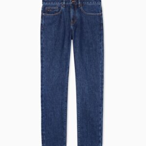 slim jeans in faded blue stretch denim