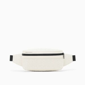waist bag with an embossed pattern and adjustable strap