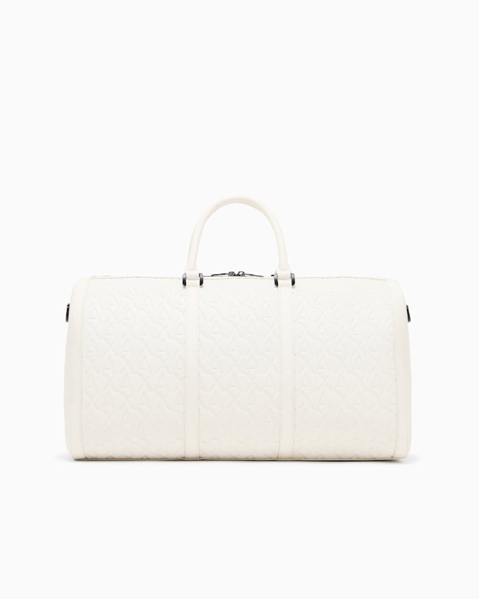 duffel bag with an embossed pattern and a shoulder strap duffel bag with an embossed pattern and a shoulder strap