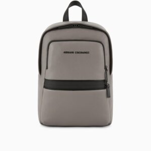 square backpack with contrasting details