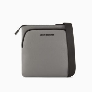 faux leather shoulder bag with logo