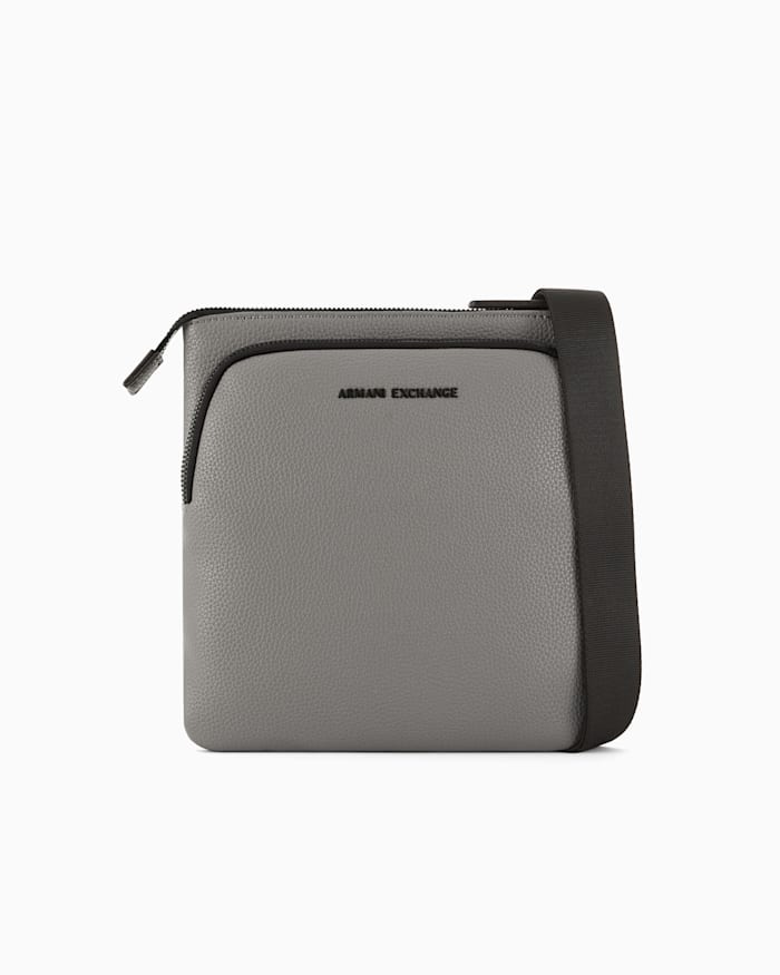 faux leather shoulder bag with logo faux leather shoulder bag with logo