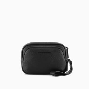 clutch bag with two compartments and drawstring