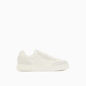 Home urban leather sneakers with suede inserts