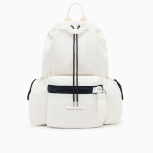 fabric backpack with contrasting details